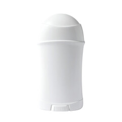 Obraz premium A white cylindrical deodorant stick with a rounded top, against a black background