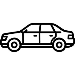 Fototapeta premium Sedan car outline icon vector