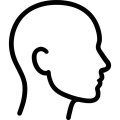 Fototapeta premium Human head profile silhouette outline icon vector