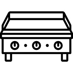 Commercial griddle flat top outline icon vector