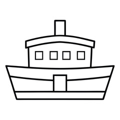 ship cabin simple line art silhouette vector icon