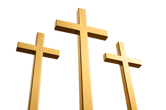 wooden cross isolated on white background