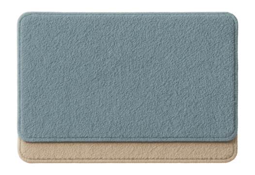 Reversible terry cloth bath mat with two color choices for versatile spaces.