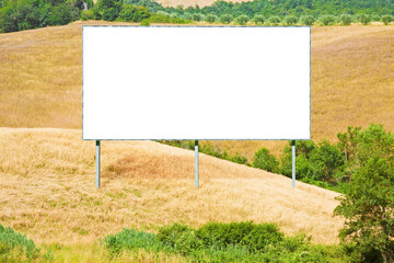 Blank advertising billboard in Tuscany Landscape - (Italy)