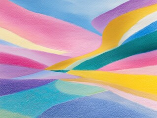 Abstract Pastel Wave Landscape