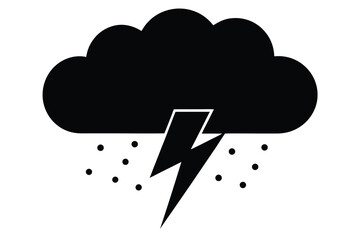 winter storm cloud simple line art silhouette vector icon