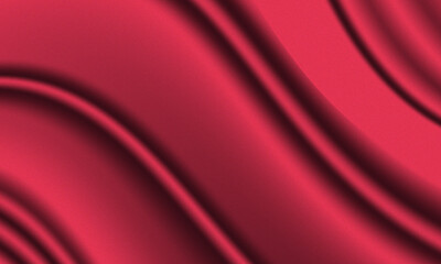 Elegant red satin fabric with beautiful soft waves and luxurious texture for background designs