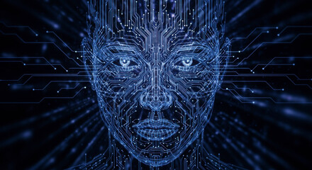 Digital consciousness human face circuits artificial intelligence
