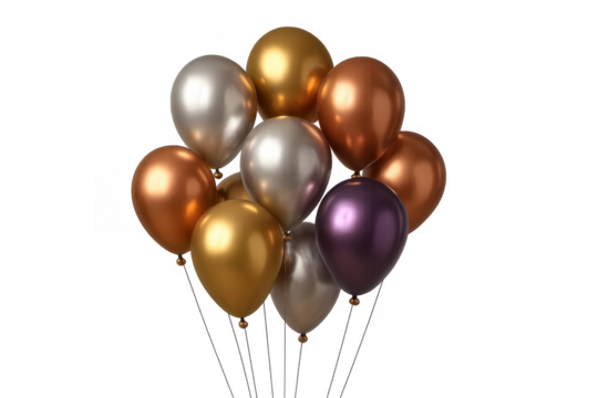 Metallic balloons bunch floating for party celebration