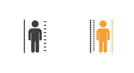 Comparing human height measurements with two silhouette figures side by side