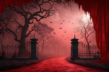 grunge red background, mystery dark black, flowing blood texture