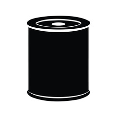 Stylized black and white image of a symmetrical tin can drawing