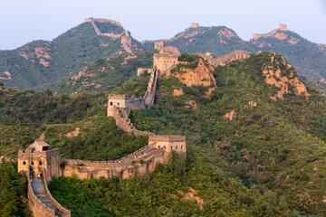 Chinese great wall in Beijing in summer during sunny day. China