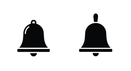 Simple black and white illustration depicting two different bell shapes