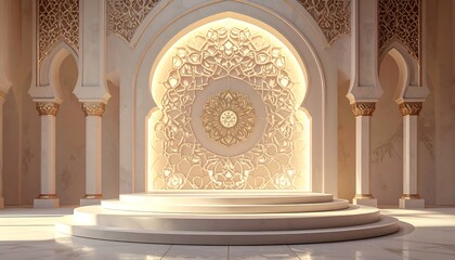Obraz premium Ornate Islamic Architecture - A Vision of Spiritual Grandeur and Artistic Excellence.