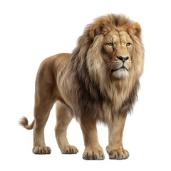 A Majestic lion side view isolated on a transparent background