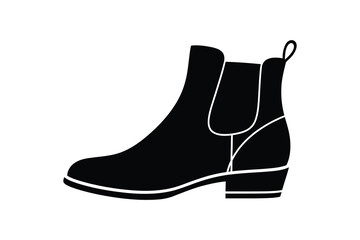 Obraz premium Sleek black chelsea boot silhouette for fashion and design