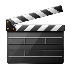 Fototapeta premium movie clapper board isolated on white background PNG , AI GENERATED 