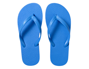 Casual Blue Flip Flops, Side View, Isolated on Transparent Background