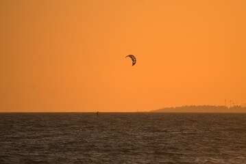 Huelva beach, La Antilla at sunset, Spain