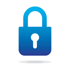 Lock Icon in trendy flat style isolated on white background. Security symbol for your web site design, logo, app, UI. Blue padlock icon sign symbol pictogram. Vector illustration, EPS 10.