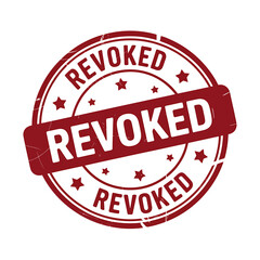 Red Stamp with Revoked Text Graphic Element for Legal and Business Matters a Clear Statement of Cancellation or Invalidity