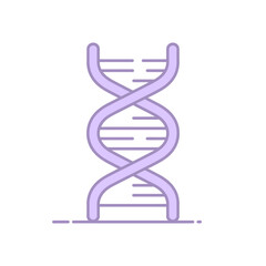 Abstract DNA strand illustration in pastel purple color for science and medicine themes with copy space