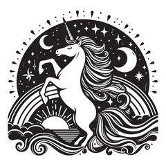Unicorn Silhouettes Vector