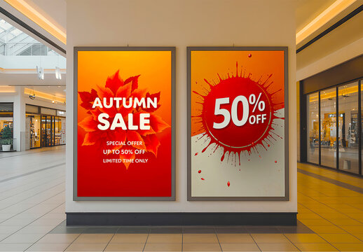 Indoor Shopping Mall Poster Mockup