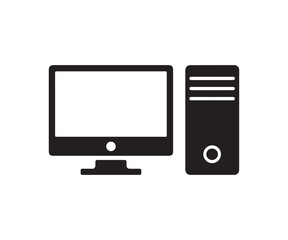 Vector computer desktop icon design isolated on white background