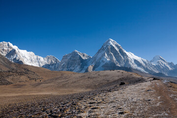 Mountains landscape near Lobuche pass, EBC trekking, Nepal