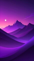 Purple mountain landscape at twilight