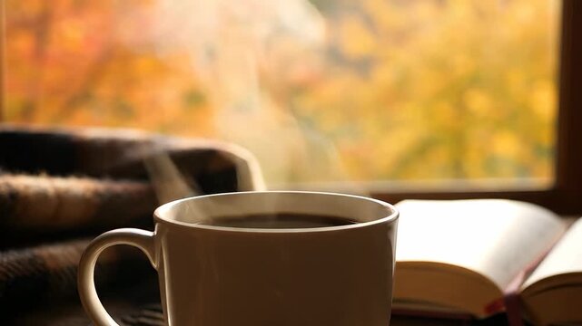 Cozy Autumn Reading - A Cup of Coffee and a Good Book.
