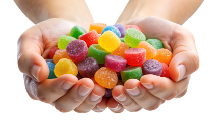 colorful jelly candy  isolated on white background PNG,AI GENERATED