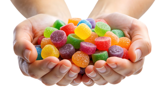 colorful jelly candy  isolated on white background PNG,AI GENERATED