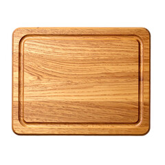 Wooden cutting board with a recessed border, against a black background, overhead view