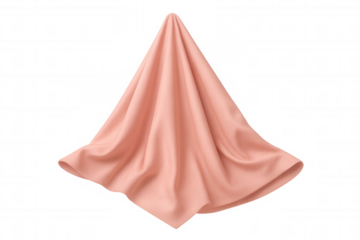 Pink flowing fabric creating soft smooth drapes and ripples in luxurious elegant textile material