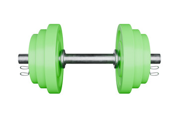 Green dumb bar with metal handle