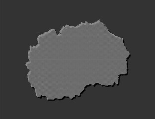 Obraz premium Map of North Macedonia from points dotted template