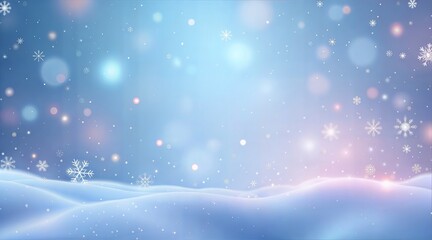 Naklejka premium Blue winter snow background with falling snowflakes and bokeh lights
