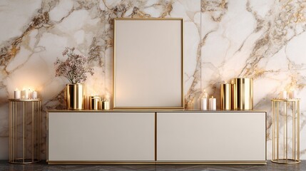 Elegant interior design with neutral tones and gold accents showcase home decor ideas