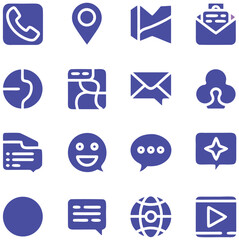 Colorful Communication & Location Set.Adobe Illustrator Artwork.