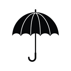 Umbrella Black Silhouette Vector Illustration
