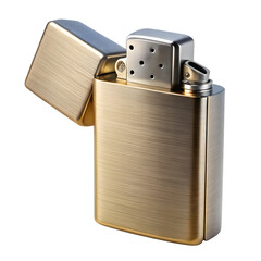 Brushed brass lighter isolated on transparent background