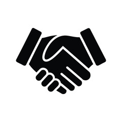 Handshake Silhouette Logo Bold Clean Vector Illustration