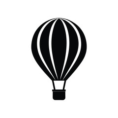 Fototapeta premium Hot Air Balloon Silhouette Logo Solid Black Vector Illustration