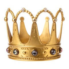 Golden crown with ornate details and sparkling gems