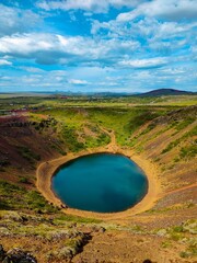 The Kerid crater lake in Iceland