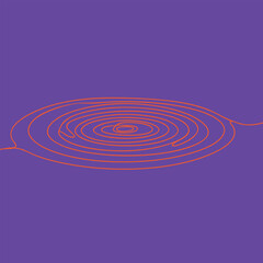 Close-up of concentric ripples on a calm water with a purple , illustrating fluid dynamics and wave patterns