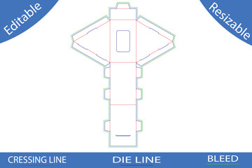Die Cut Box Template with Oval Cutout packaging folding box